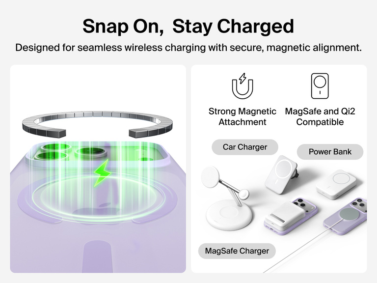 Close-up of Belkin SheerForce Grip Series Case for iPhone 17 with textured edges for secure, comfortable handling.