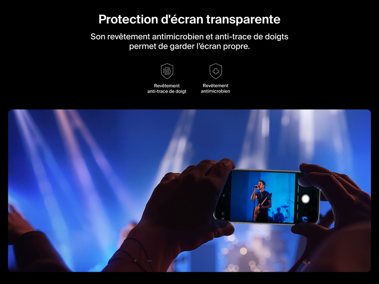 Belkin ScreenForce UltraGlass 2 Screen Protector with anti-fingerprint coating and antimicrobial treatment for crystal clear viewing.