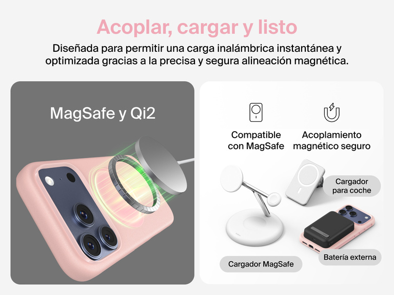 La funda SheerForce Protect Series para iPhone 17 de Belkin cuenta con bordes realzados para preservar efizcamente la pantalla y las lentes de la c&aacute;mara y su dise&ntilde;o no obstaculiza la carga magn&eacute;tica inal&aacute;mbrica.