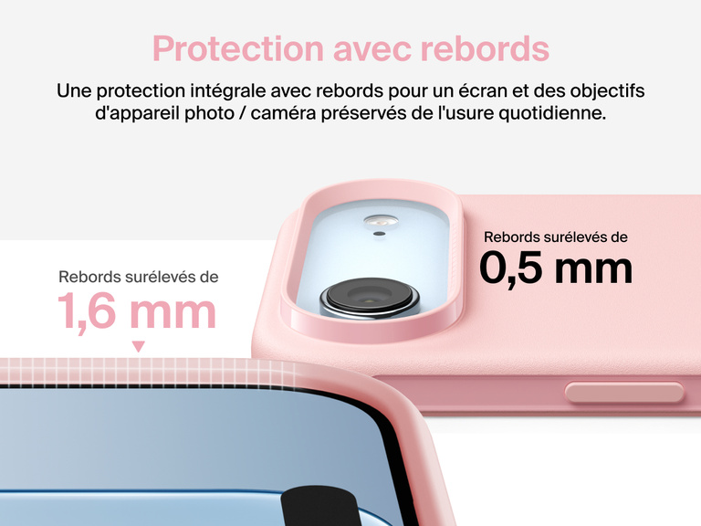 Coque de protection Belkin ScreenForce Protect Series pour iPhone 17 avec rebords et protection anti-impacts de chutes de moins de 4&nbsp;m.