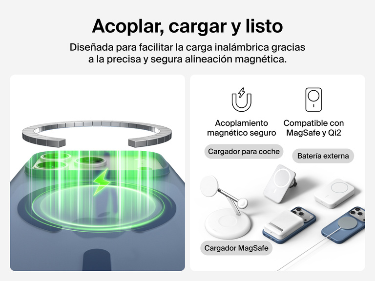 Close-up of Belkin SheerForce Grip Series Case for iPhone 17 with textured edges for secure, comfortable handling.