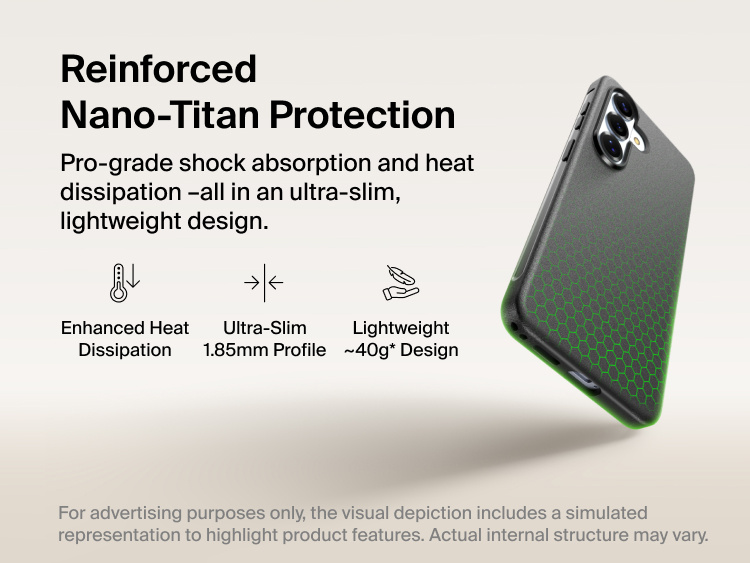 Belkin SheerForce Protect Series Case for Samsung Galaxy S26 featuring reinforced Nano-Titan protection, ultra-slim 1.85 mm profile, lightweight design, and enhanced shock absorption with heat dissipation.