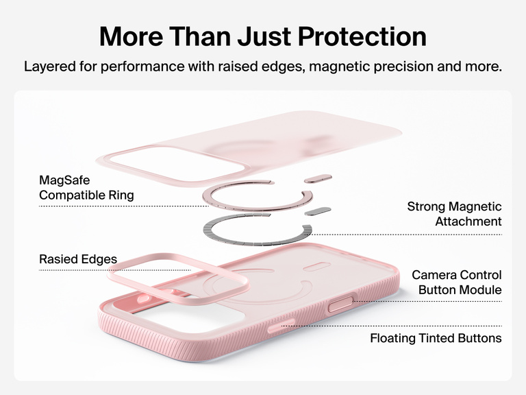 Belkin SheerForce Grip Series Case for iPhone 17 supports MagSafe and Qi2 wireless charging with strong magnetic alignment.