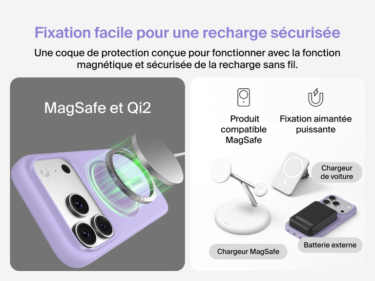 Coque de protection Belkin ScreenForce Protect&nbsp;Series pour iPhone&nbsp;17 avec rebords prot&eacute;geant l'&eacute;cran et les objectifs, con&ccedil;ue pour une recharge sans fil magn&eacute;tique fluide.