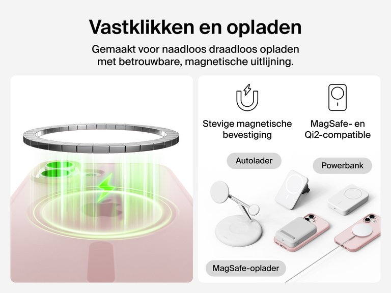 Close-up of Belkin SheerForce Grip Series Case for iPhone 17 with textured edges for secure, comfortable handling.