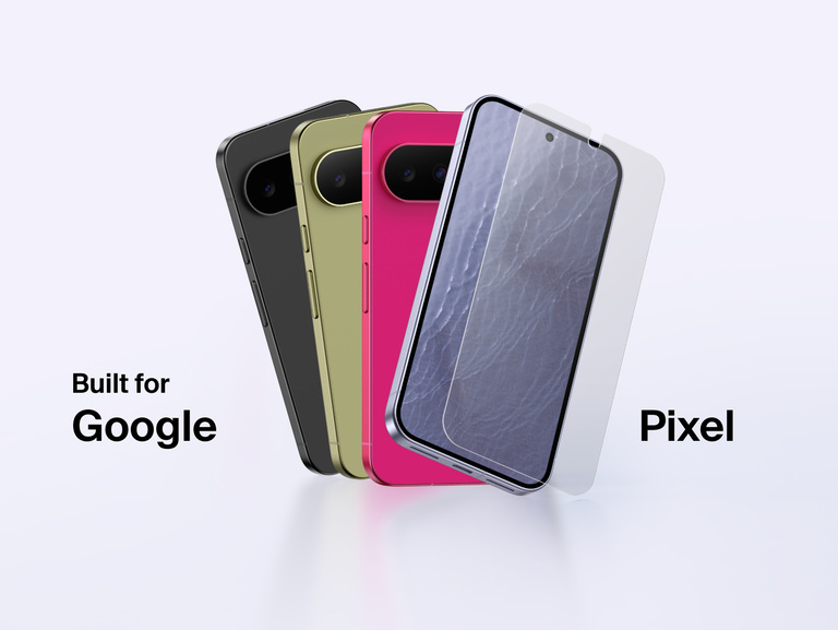 Belkin Titan SmartShield Anti-Reflective Screen Protector for Google Pixel 11 shown installed across multiple Google Pixel 11 color options.