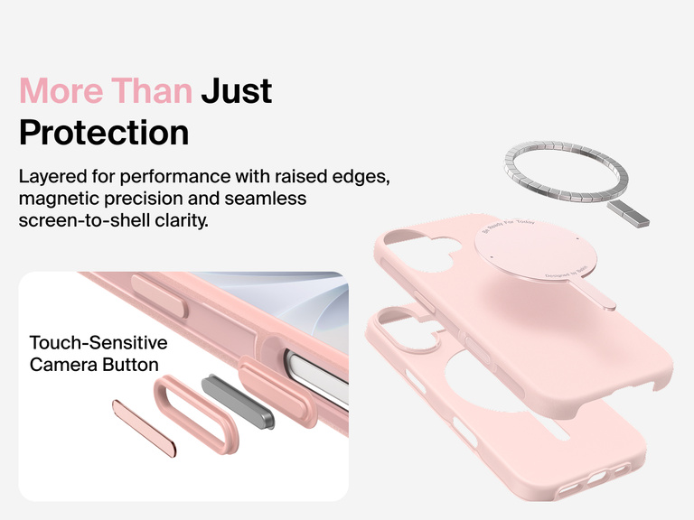 Belkin ScreenForce Protect Series Case for iPhone 17 with MagSafe and Qi2 compatibility for strong magnetic attachment to chargers and accessories.
