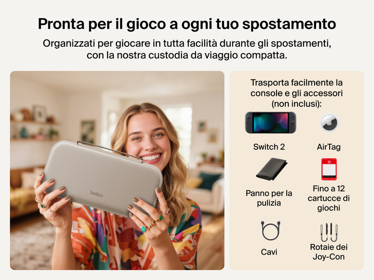 Illustrazione del supporto di ricarica magnetica compatto 3 in 1 BoostCharge Belkin che ricarica un iPhone tramite l'allineamento magnetico, mettendo in evidenza l'angolazione regolabile di 65°, la compatibilità con l'uso di custodie con spessore fino a 5 mm, e le capacità di ricarica rapida Qi2.
