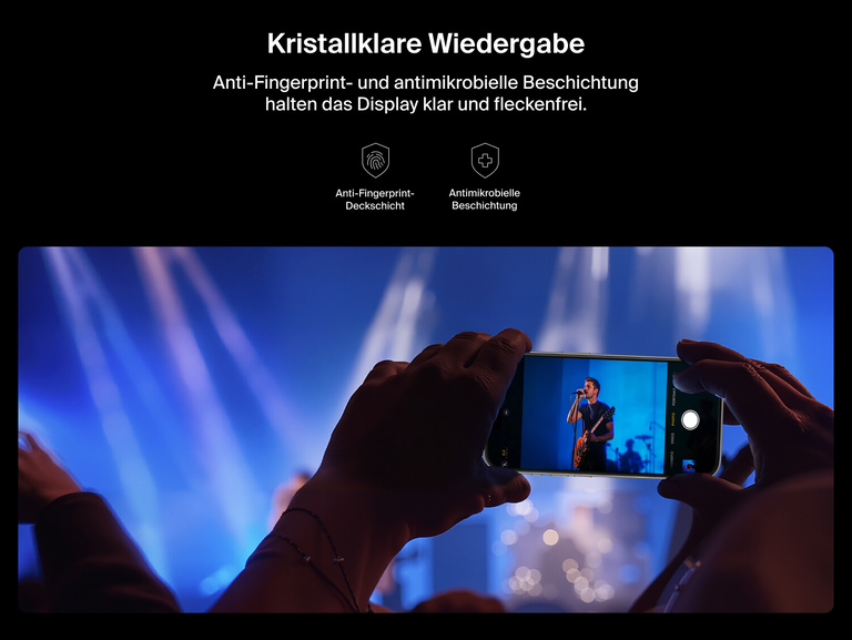 Belkin ScreenForce UltraGlass 2 Screen Protector with anti-fingerprint coating and antimicrobial treatment for crystal clear viewing.