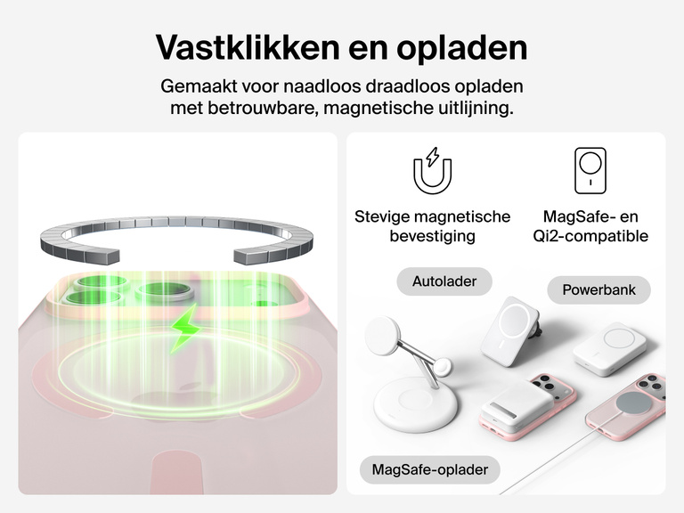 Close-up of Belkin SheerForce Grip Series Case for iPhone 17 with textured edges for secure, comfortable handling.
