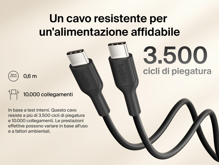 Slim Magnetic Power Bank 10K with Qi2 USB-C cable close-up showing durable connectors and bend resistance details
