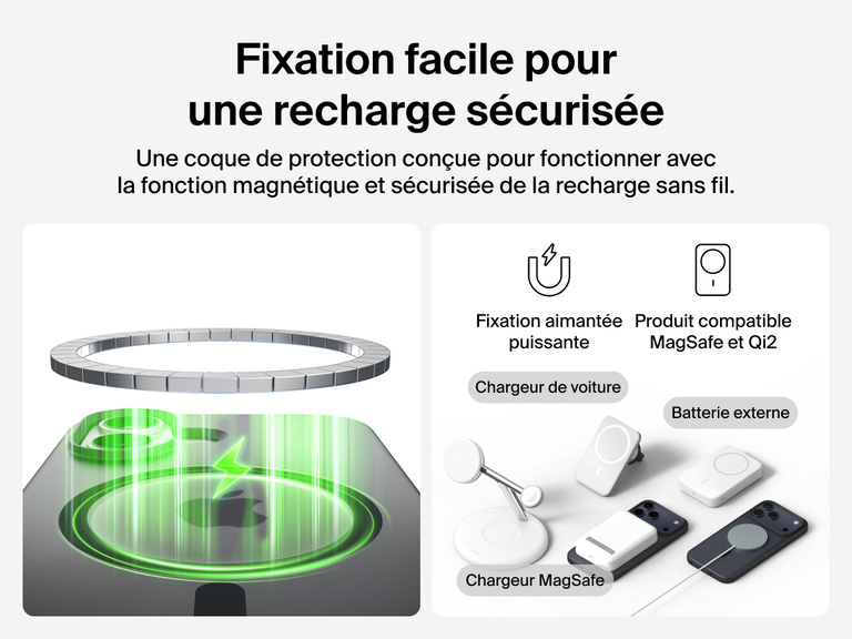 Close-up of Belkin SheerForce Grip Series Case for iPhone 17 with textured edges for secure, comfortable handling.