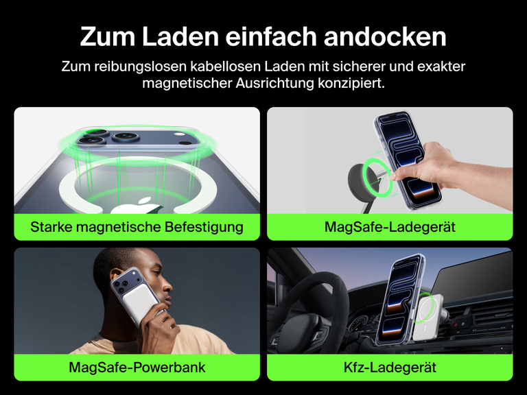 Belkin SheerForce Clear Series Case for iPhone 17 supports MagSafe accessories with strong magnetic attachment for chargers, power banks, and car mounts.