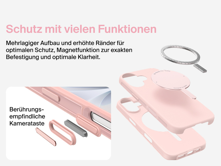 Belkin Hülle der SheerForce Protect Serie für iPhone 17, geeignet für MagSafe und Qi2 zur zuverlässigen magnetischen Befestigung an Ladegeräten und anderem Zubehör.