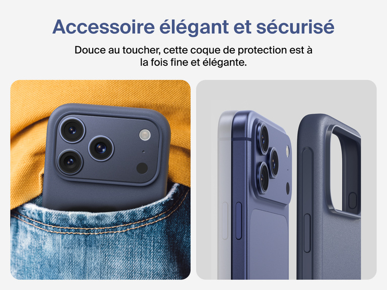 Coque de protection Belkin ScreenForce Protect&nbsp;Series pour iPhone&nbsp;17 avec bouton de contr&ocirc;le r&eacute;actif pour l'appareil photo et design en couches pour une protection durable, pr&eacute;cise et magn&eacute;tique.