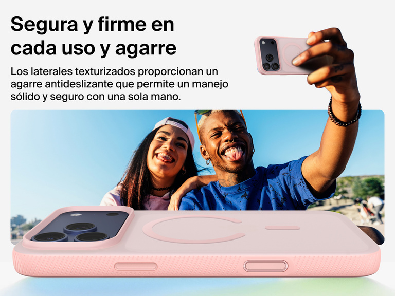 Belkin SheerForce Grip Series Case for iPhone 17 with military-grade drop protection and textured non-slip grip.