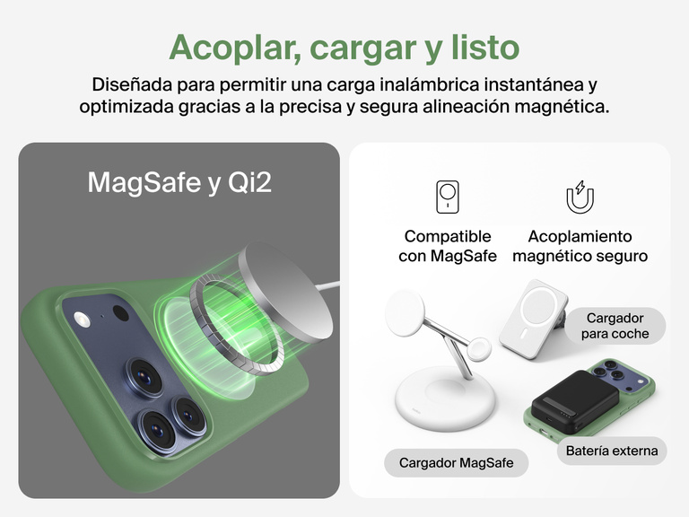 La funda SheerForce Protect Series para iPhone 17 de Belkin cuenta con bordes realzados para preservar efizcamente la pantalla y las lentes de la c&aacute;mara y su dise&ntilde;o no obstaculiza la carga magn&eacute;tica inal&aacute;mbrica.