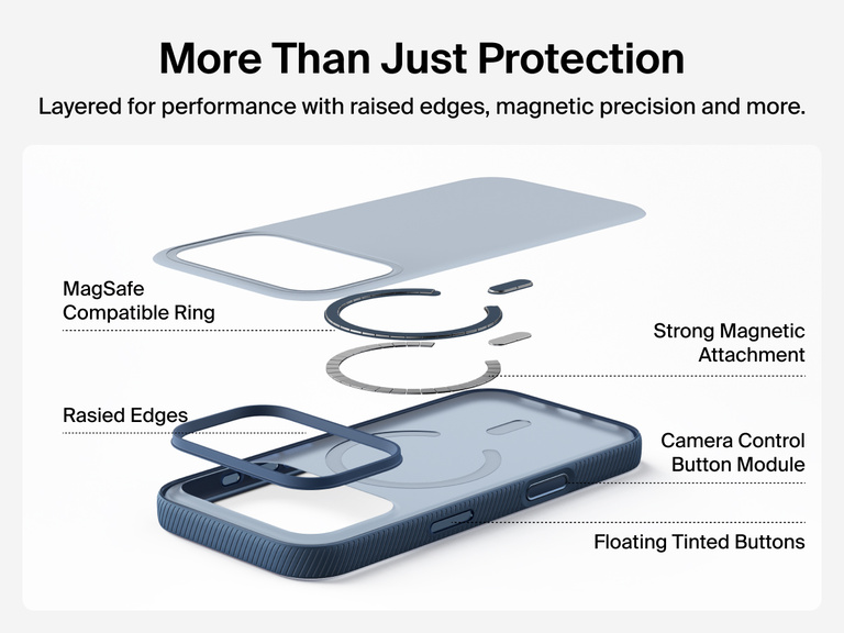 Belkin SheerForce Grip Series Case for iPhone 17 supports MagSafe and Qi2 wireless charging with strong magnetic alignment.