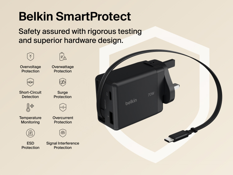 BoostCharge Pro 3-Port GaN Wall Charger 100W shown with internal PPS technology visualization, enabling smart power adjustment for reduced heat, improved efficiency, and extended battery life.