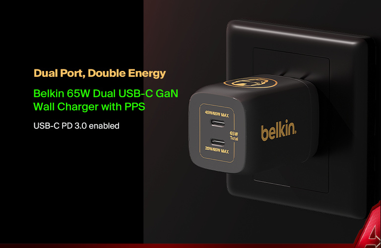 BoostCharge Pro Dual USB-C GaN Wall Charger with PPS 65W (Marvel Collection) | Belkin