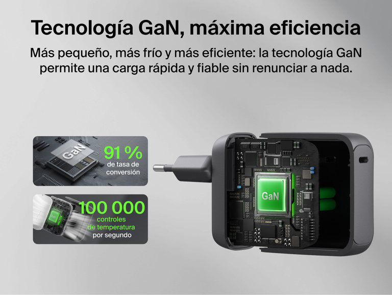 El cargador de pared GaN de 45 W Belkin UltraCharge incluye un cable retr&aacute;ctil USB-C integrado de 0,7 m y un puerto USB-C. Ofrece carga r&aacute;pida en un dise&ntilde;o compacto e ideal para viajes con su protecci&oacute;n contra sobrecalentamiento.