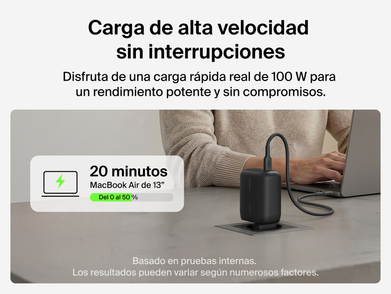 El cargador de pared GaN de 45 W Belkin UltraCharge incluye un cable retr&aacute;ctil USB-C integrado de 0,7 m y un puerto USB-C. Ofrece carga r&aacute;pida en un dise&ntilde;o compacto e ideal para viajes con su protecci&oacute;n contra sobrecalentamiento.