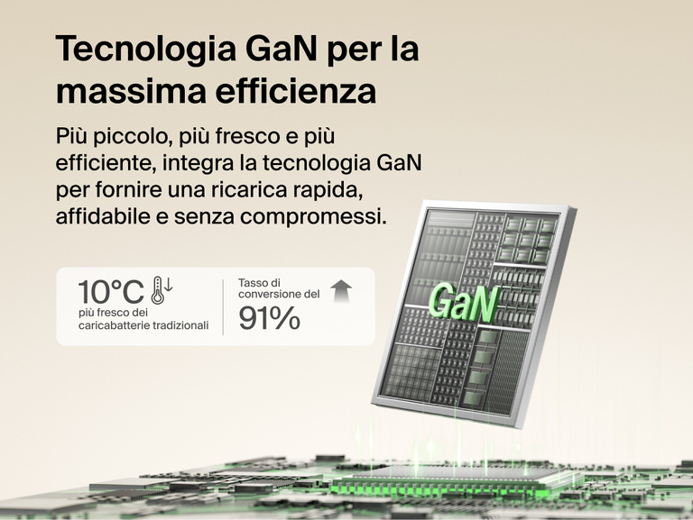 Il caricabatteria da parete GaN con cavo retrattile da 45 W Belkin UltraCharge rimane agganciato in tutta sicurezza alla presa a muro per garantire una ricarica rapida affidabile