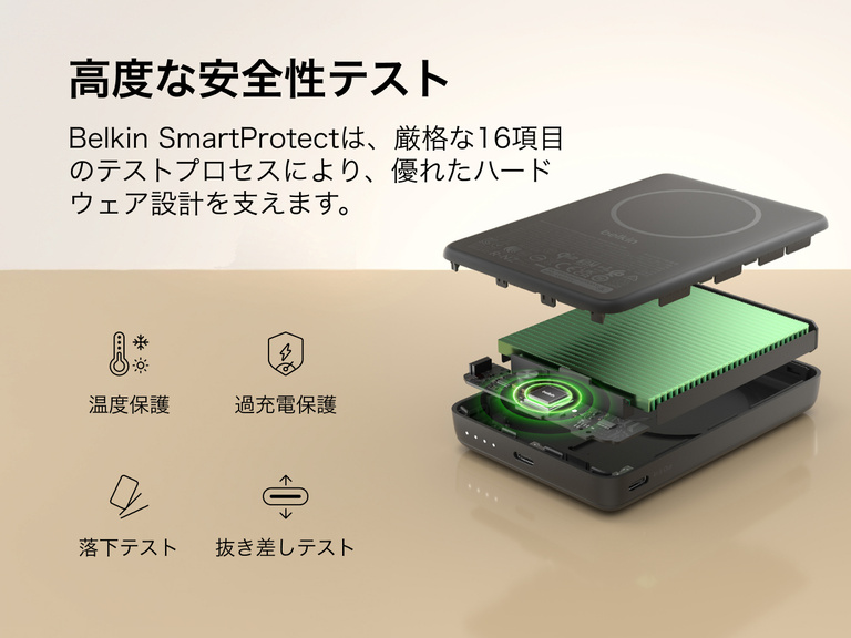 Slim Magnetic Power Bank 10K with Qi2 internal components exploded view highlighting thermal management and safety protection features
