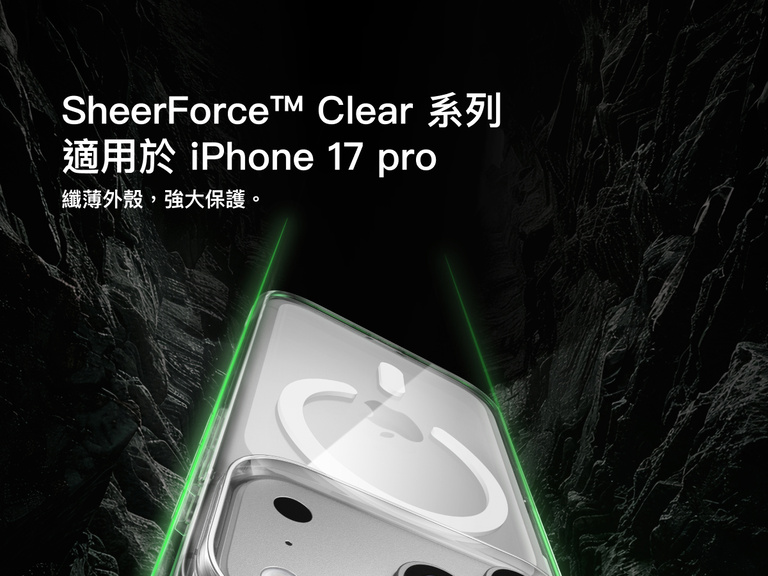 Belkin SheerForce Clear Series Case for iPhone 17 shown with slim transparent design and durable protection.