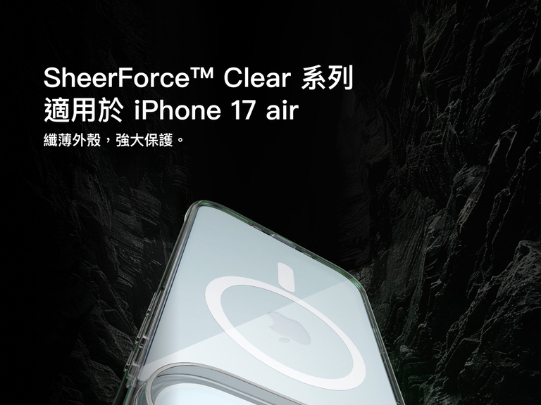 Belkin SheerForce Clear Series Case for iPhone 17 shown with slim transparent design and durable protection.