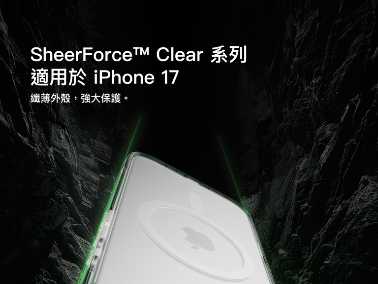 Belkin SheerForce Clear Series Case for iPhone 17 shown with slim transparent design and durable protection.