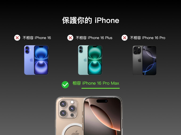 A compatibility guide for the SheerForce&trade; Magnetic iPhone Case. The image highlights that the case is compatible with iPhone 16 (marked with a green check), but not compatible with the iPhone 16 Plus, iPhone 16 Pro, or iPhone 16 Pro Max (each marked with a red X). Different iPhone models are displayed to visually indicate compatibility limitations.