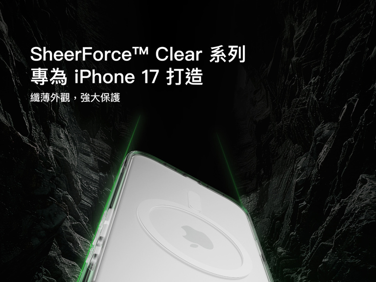 Belkin SheerForce Clear Series Case for iPhone 17 shown with slim transparent design and durable protection.