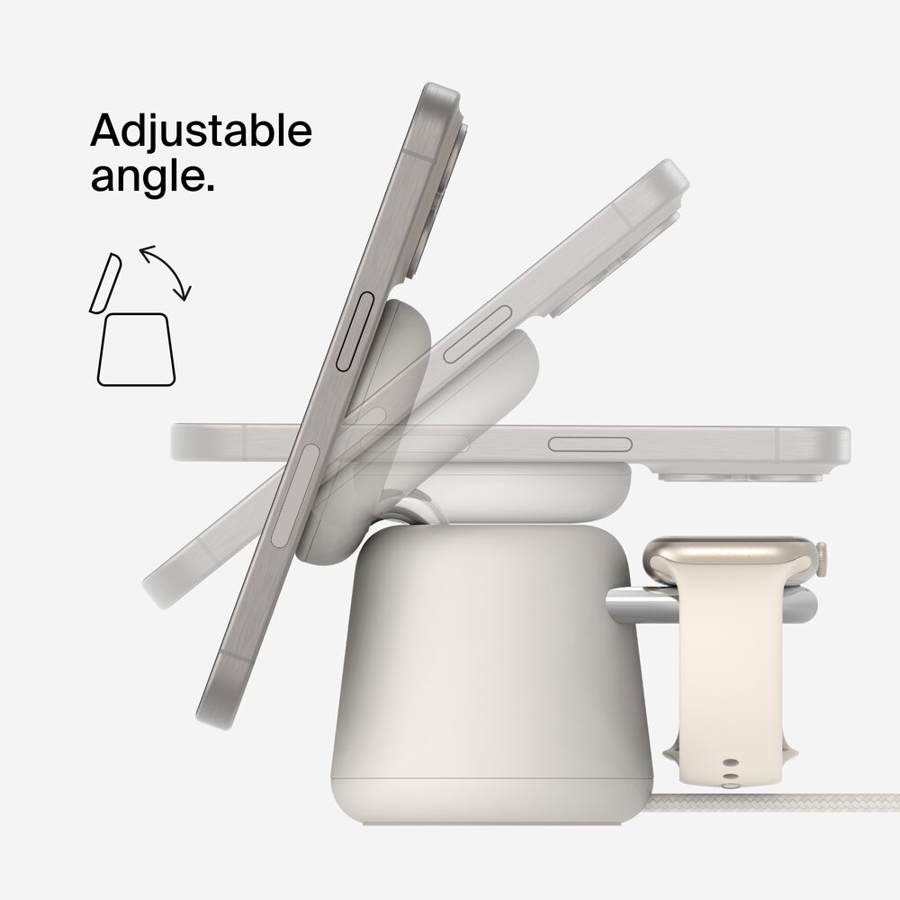 2-in-1 Wireless Charging Dock with Qi2 15W, Sand, hi-res