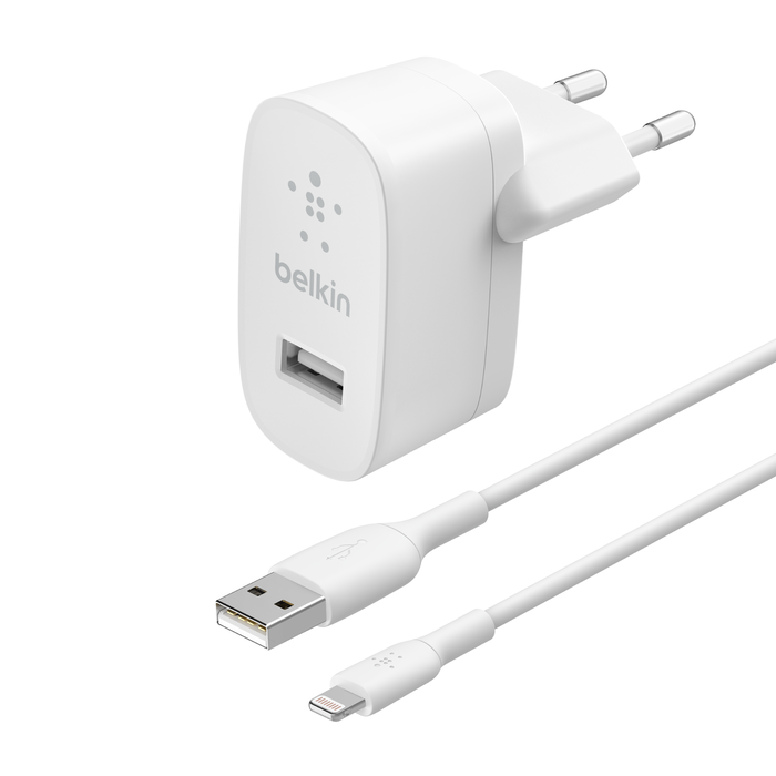 USB-A Wall Charger + Lightning Cable  (12W), , hi-res