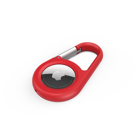 Secure Holder with Carabiner for AirTag, Red, hi-res