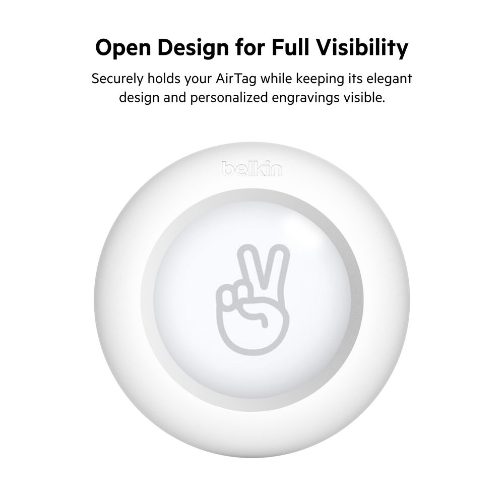 Secure Holder with Clip for AirTag, White, hi-res