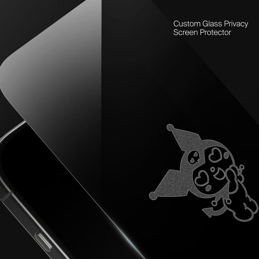 Kuromi Hearts Custom Glass Screen Protector, , hi-res