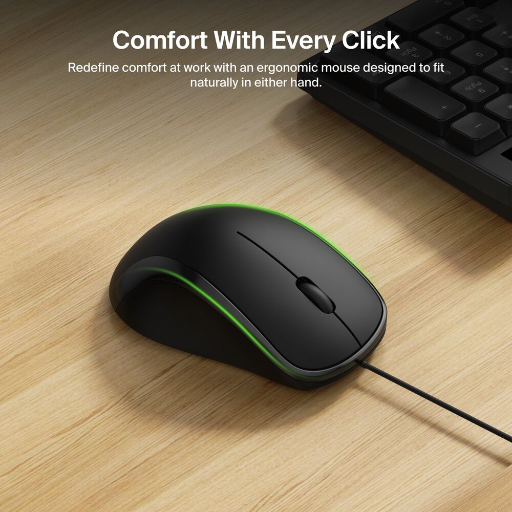 Wired Keyboard and Mouse Combo, Black, hi-res
