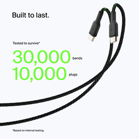 Braided USB-C to USB-A Cable (15cm / 6in, Black), Black, hi-res