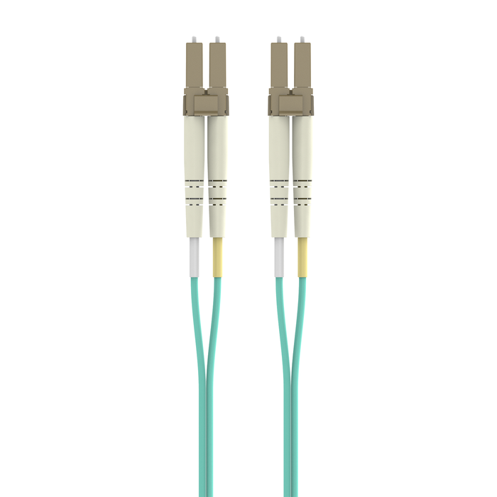 Belkin Fiber Optic Cable, 10GB/100GB Aqua Multimode LC/LC Duplex