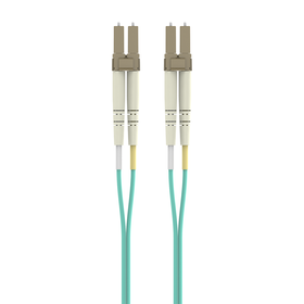Fiber Optic Cable; 10GB Aqua Multimode LC/LC Duplex MMF, 50/125 OM3, Aqua, hi-res