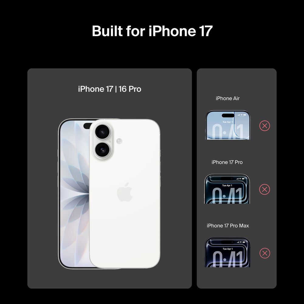 TemperedGlass Screen Protector for iPhone 17 / iPhone 16 Pro, Gen 2, Clear, hi-res