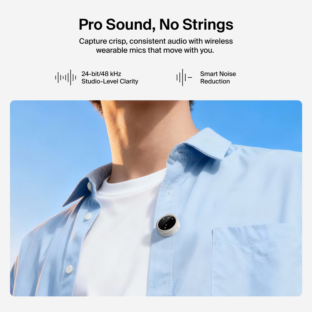 Creator Kit: Tripod, Magnetic Phone Mount & Wireless Mics, Sand, hi-res