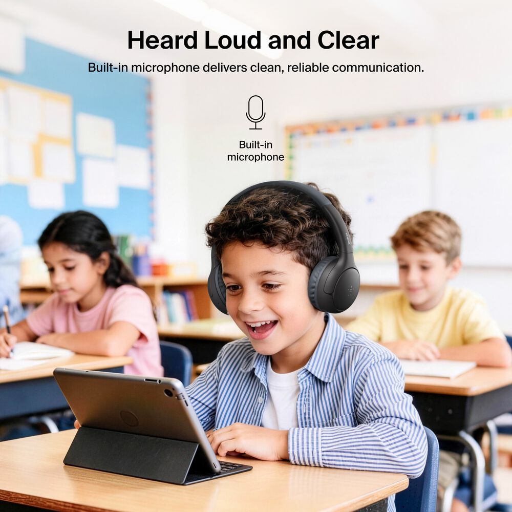 Wireless On-Ear Headphones for Kids , Black, hi-res