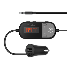 In-Car 3.5mm to FM Transmitter, Black, hi-res