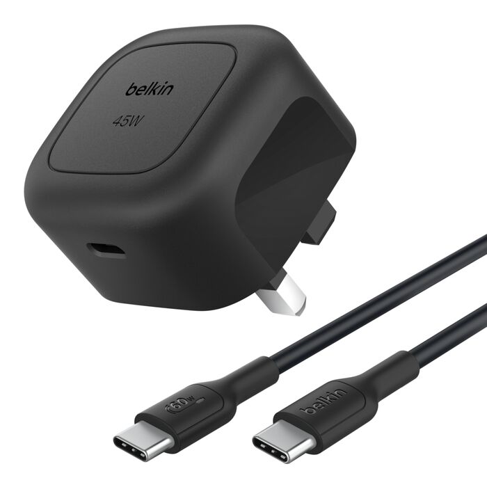 Compact USB-C Wall Charger 45W + USB-C Cable, , hi-res