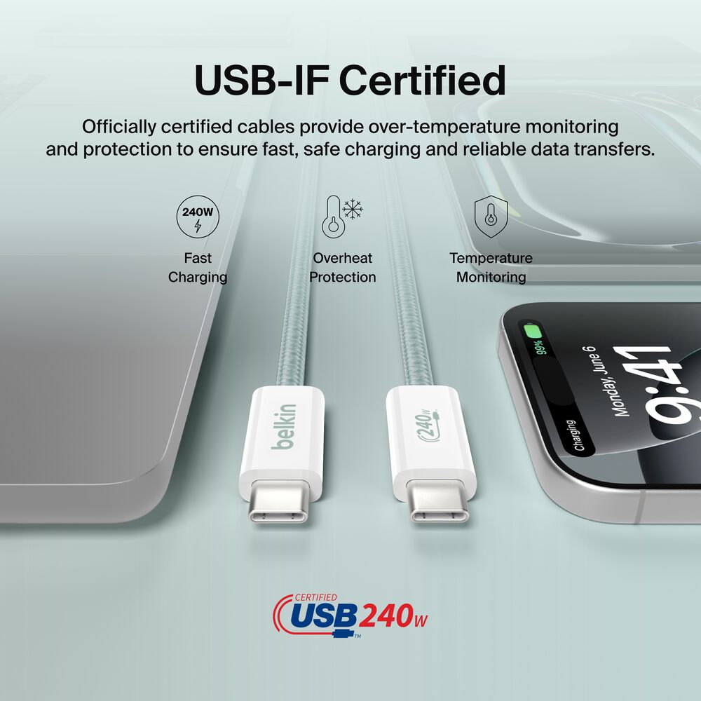 USB-C to USB-C 케이블 240W, 그린, hi-res