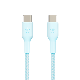 Braided USB-C to USB-C Cable, Blue, hi-res