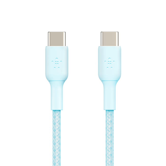 Braided USB-C to USB-C Cable, Blue, hi-res